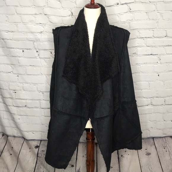 Caslon Jackets & Blazers - CASLON WOMEN'S REVERSIBLE FLEECE VEST BLACK SIZE 3X